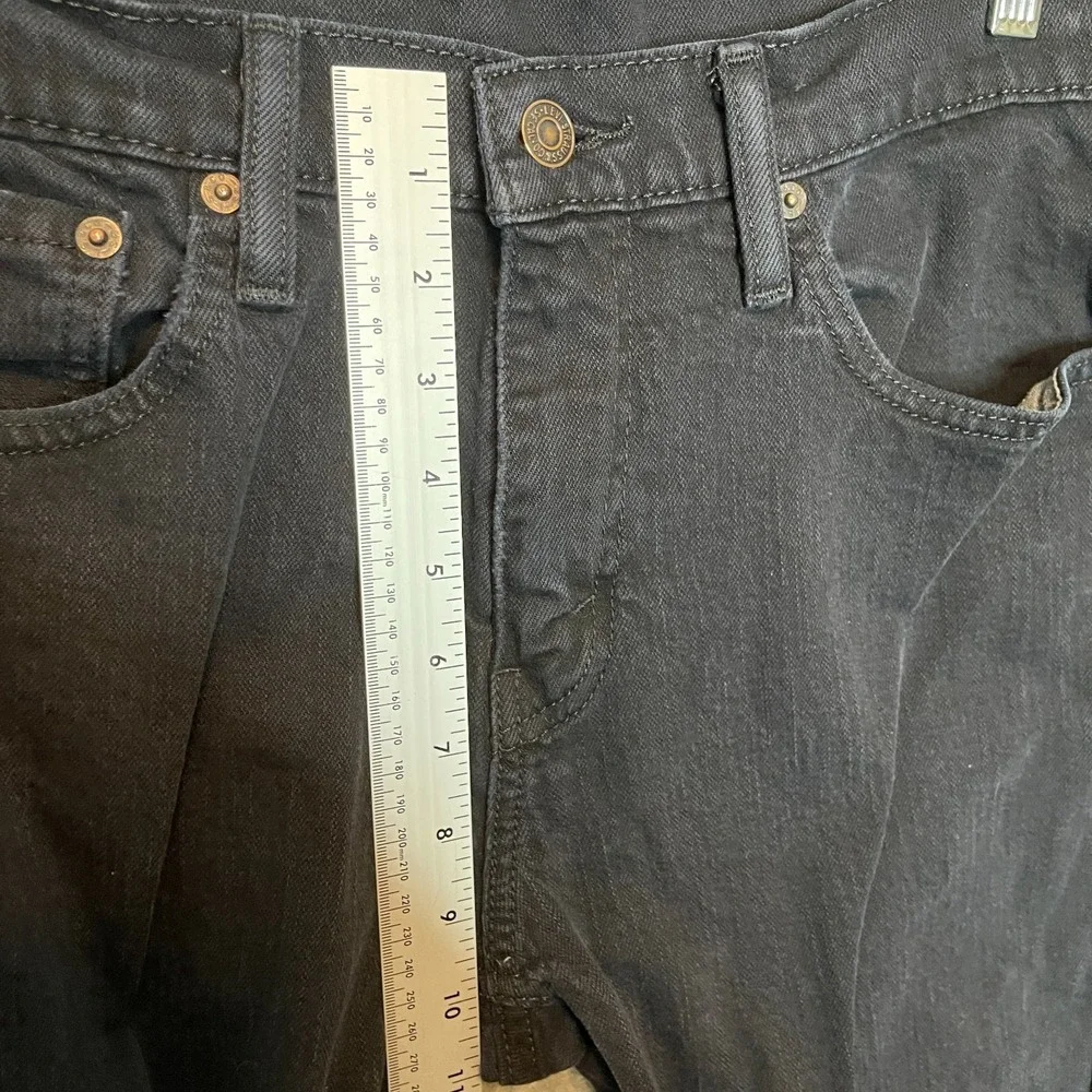 Levis 511 Mens 32x34 Slim Taper Mid Rise Stretch Black Casual Preppy Denim Jean
